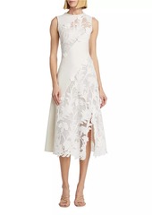 Oscar de la Renta Marbled Carnation Guipure Lace Dress