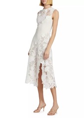 Oscar de la Renta Marbled Carnation Guipure Lace Dress