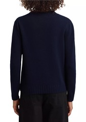 Oscar de la Renta Mirrored Peony Wool Sweater