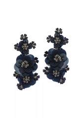 Oscar de la Renta Multi-Flower Organza, Bead & Sequin Drop Earrings