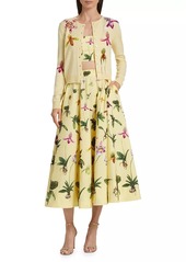 Oscar de la Renta Orchid Wool Cardigan