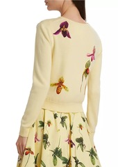 Oscar de la Renta Orchid Wool Cardigan