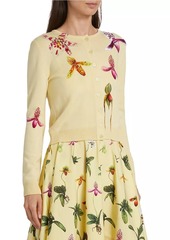 Oscar de la Renta Orchid Wool Cardigan