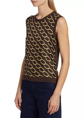 Oscar de la Renta Oscar Chain Silk-Blend Tank