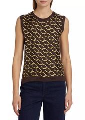 Oscar de la Renta Oscar Chain Silk-Blend Tank