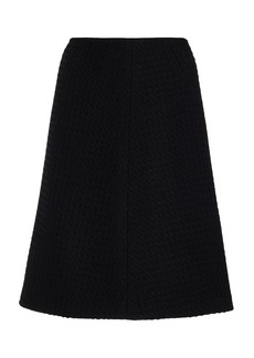 Oscar de la Renta - A-Line Wool-Tweed Mini Skirt - Black - US 12 - Moda Operandi