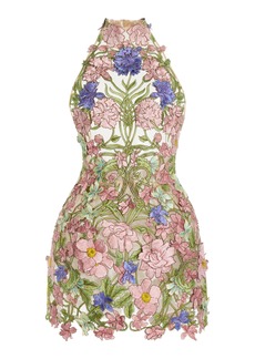 Oscar de la Renta - Art Nouveau Embroidered Mini Dress - Multi - US 0 - Moda Operandi