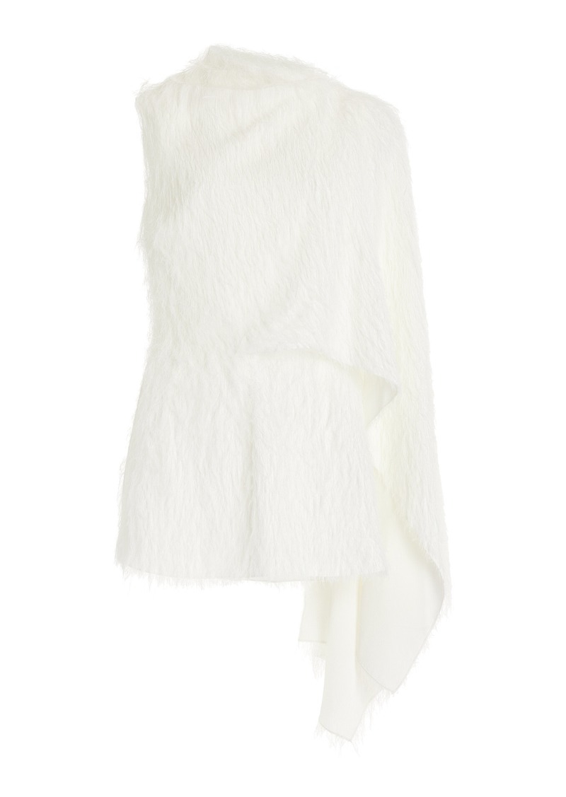 Oscar de la Renta - Asymmetric Fil Coupe Top - Ivory - US 6 - Moda Operandi