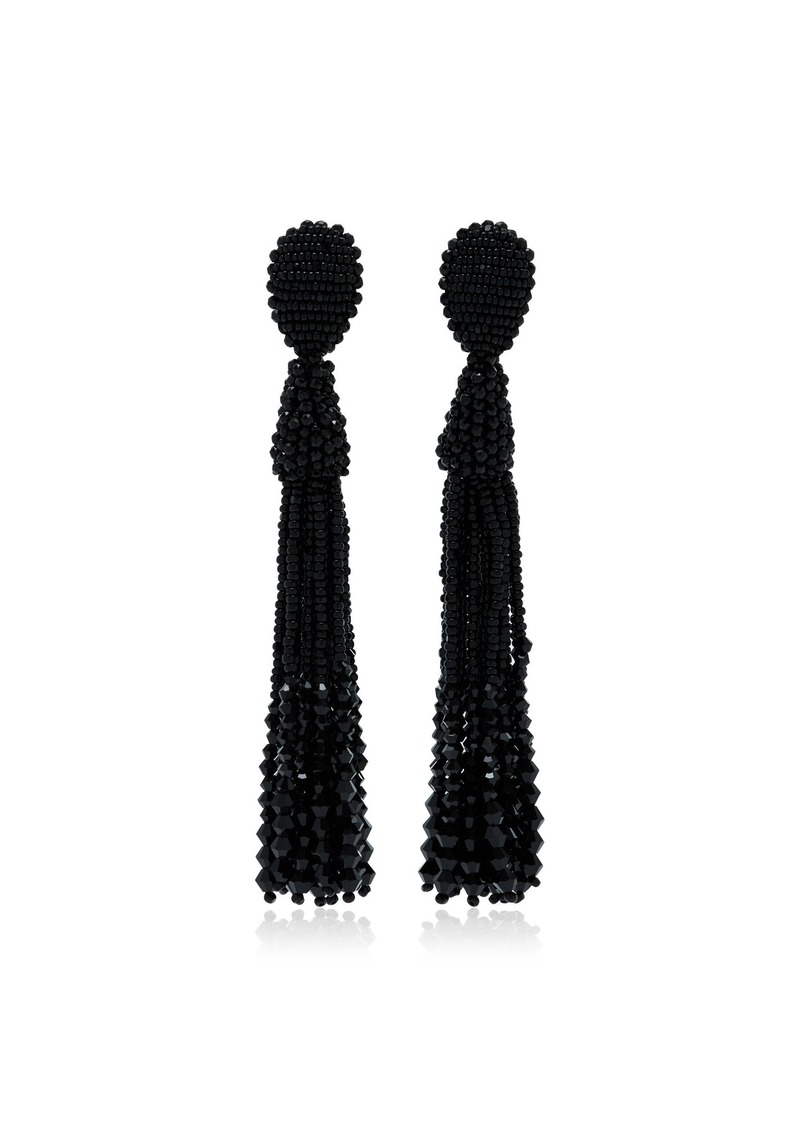 Oscar de la Renta - Beaded Tassle Earrings - Black - OS - Moda Operandi - Gifts For Her