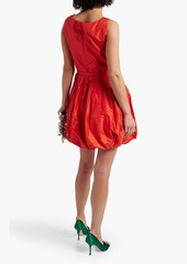 Oscar de la Renta - Belted silk-taffeta mini dress - Red - US 8