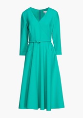 Oscar de la Renta - Belted wool-blend midi dress - Green - US 14