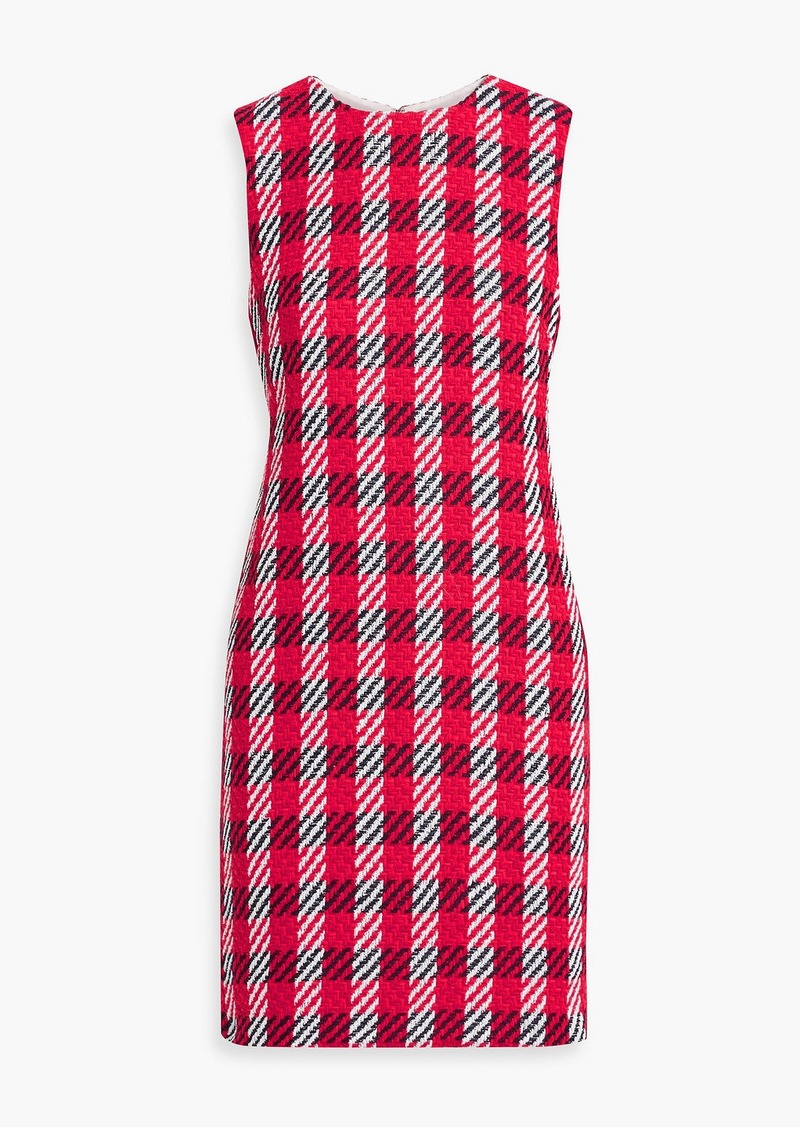 Oscar de la Renta - Checked cotton-blend tweed mini dress - Red - US 6