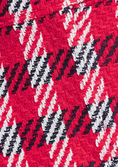 Oscar de la Renta - Checked cotton-blend tweed mini skirt - Red - US 0