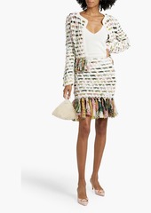Oscar de la Renta - Chiffon-trimmed crocheted cotton skirt - White - US 0