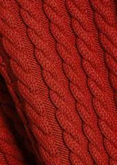 Oscar de la Renta - Cold-shoulder cable-knit wool turtleneck sweater - Red - L
