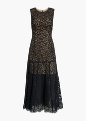 Oscar de la Renta - Cotton-blend corded lace midi dress - Black - US 6