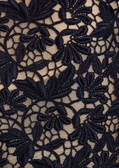 Oscar de la Renta - Cotton-blend guipure lace top - Blue - US 0