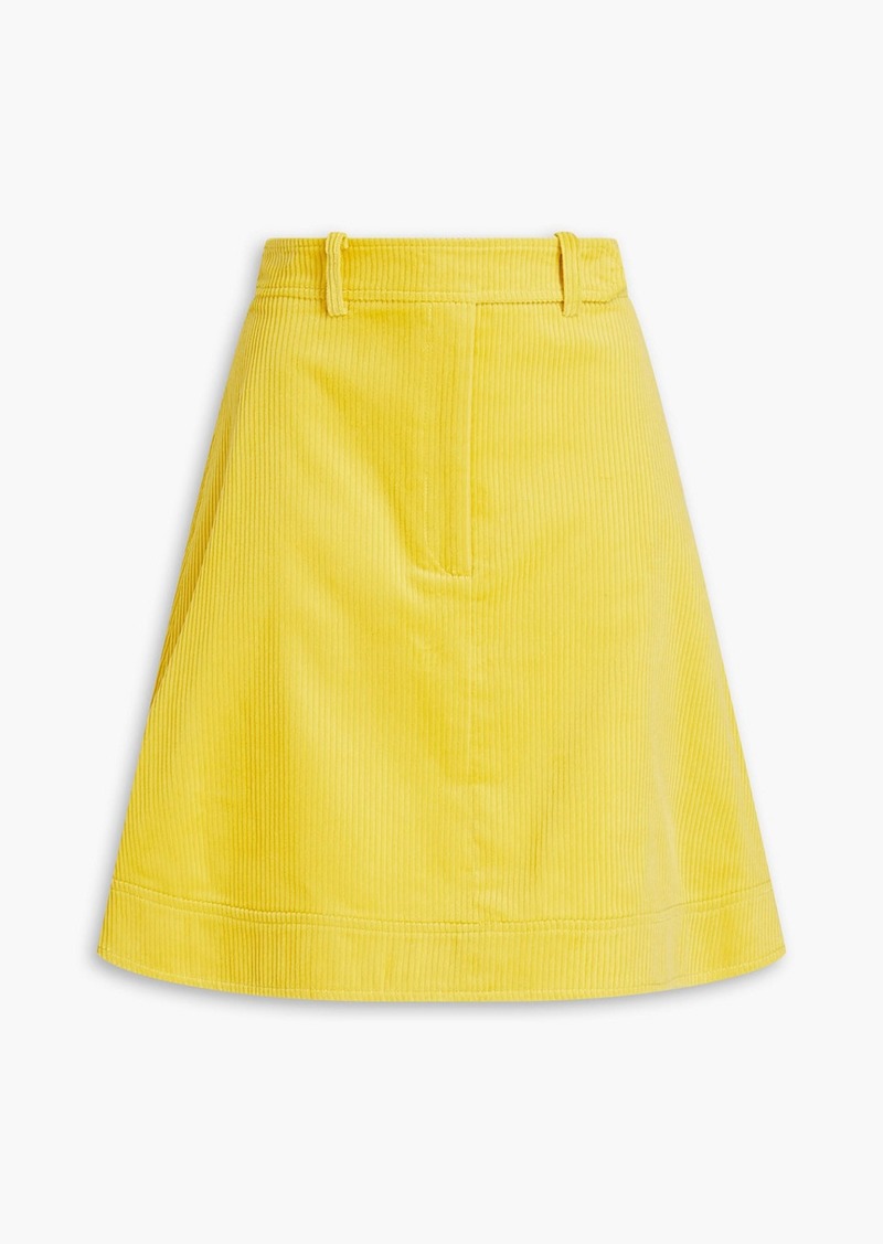 Oscar de la Renta - Cotton-corduroy mini skirt - Yellow - US 2