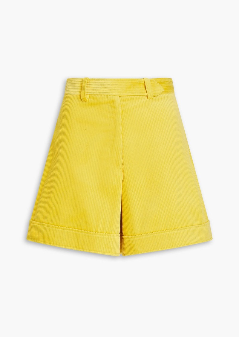 Oscar de la Renta - Cotton-corduroy shorts - Yellow - US 4