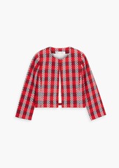 Oscar de la Renta - Cropped checked cotton-blend tweed jacket - Red - US 6