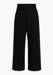 Oscar de la Renta - Cropped cotton guipure lace wide-leg pants - Black - US 10