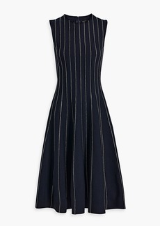 Oscar de la Renta - Crystal-embellished stretch-knit midi dress - Blue - XS
