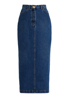 Oscar de la Renta - Denim Pencil Midi Skirt - Blue - US 6 - Moda Operandi