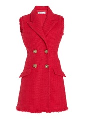 Oscar de la Renta - Double-Breasted Boucle Tweed Blazer Dress - Red - US 6 - Moda Operandi