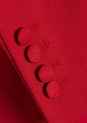 Oscar de la Renta - Double-breasted wool-blend crepe peplum blazer - Red - US 8