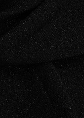 Oscar de la Renta - Draped metallic wool-blend bouclé-tweed top - Black - US 12