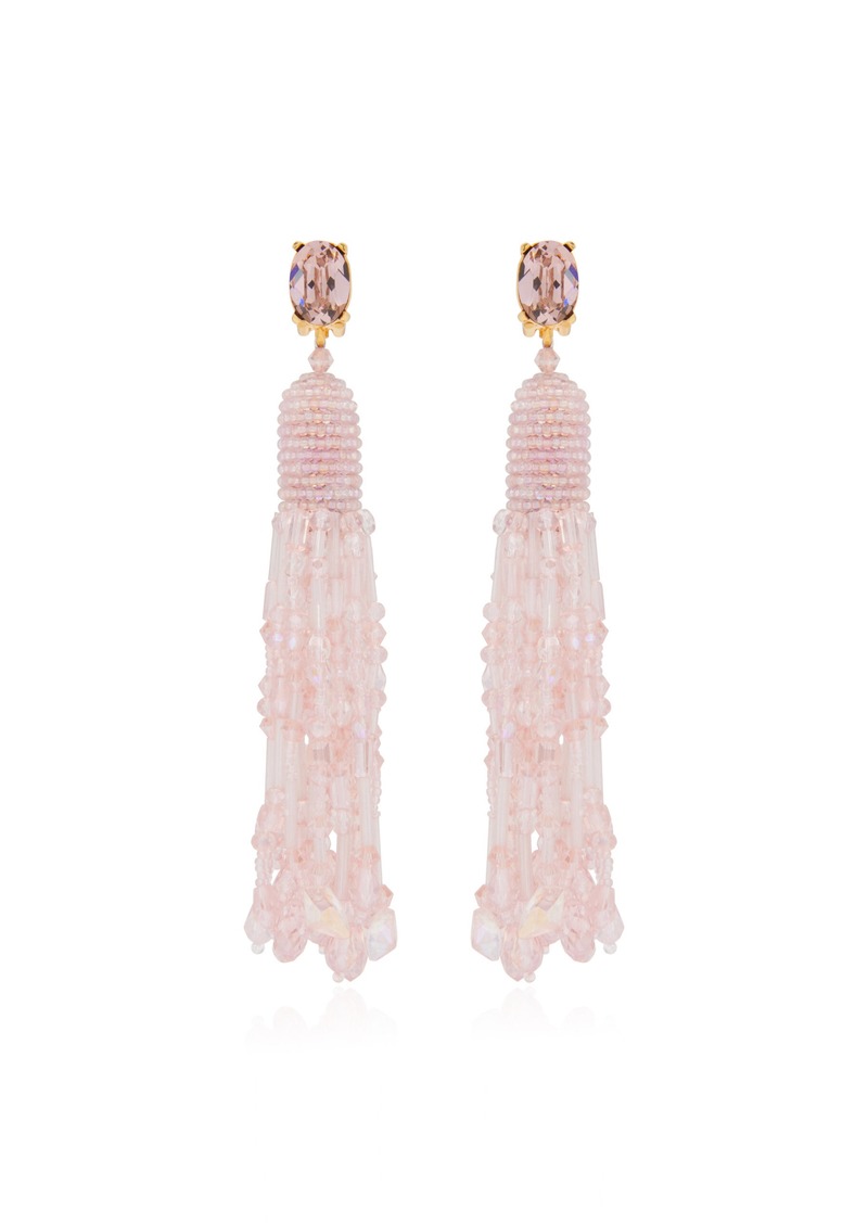 Oscar de la Renta - Dripping Tasstle Beaded Earrings - Pink - OS - Moda Operandi - Gifts For Her