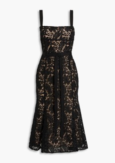Oscar de la Renta - Embellished corded lace midi dress - Black - US 8
