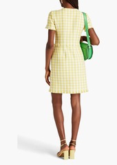 Oscar de la Renta - Embellished cotton-blend tweed mini dress - Yellow - US 14