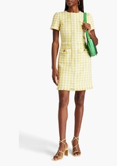Oscar de la Renta - Embellished cotton-blend tweed mini dress - Yellow - US 14