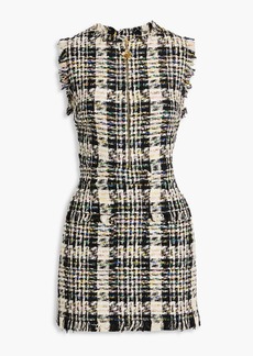 Oscar de la Renta - Embellished metallic bouclé-tweed mini dress - Multicolor - US 8