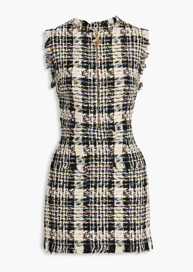 Oscar de la Renta - Embellished metallic bouclé-tweed mini dress - Multicolor - US 12