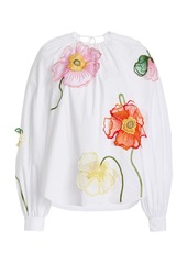 Oscar de la Renta - Embroidered Cotton Blouse - White - US 6 - Moda Operandi