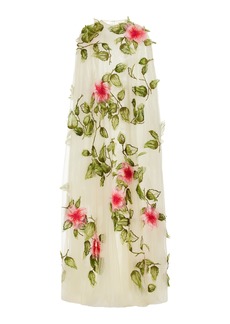 Oscar de la Renta - Embroidered Organza Tulle Caftan - Multi - M - Moda Operandi