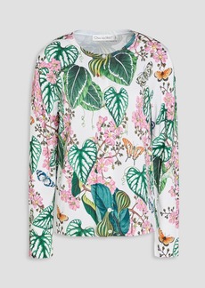 Oscar de la Renta - Floral-print cotton-blend cardigan - Green - L