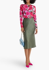 Oscar de la Renta - Floral-print cotton-blend cardigan - Pink - S