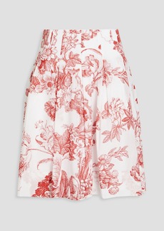 Oscar de la Renta - Floral-print cotton-voile skirt - Red - US 10