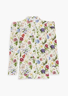 Oscar de la Renta - Floral-print silk-crepe blouse - White - US 4