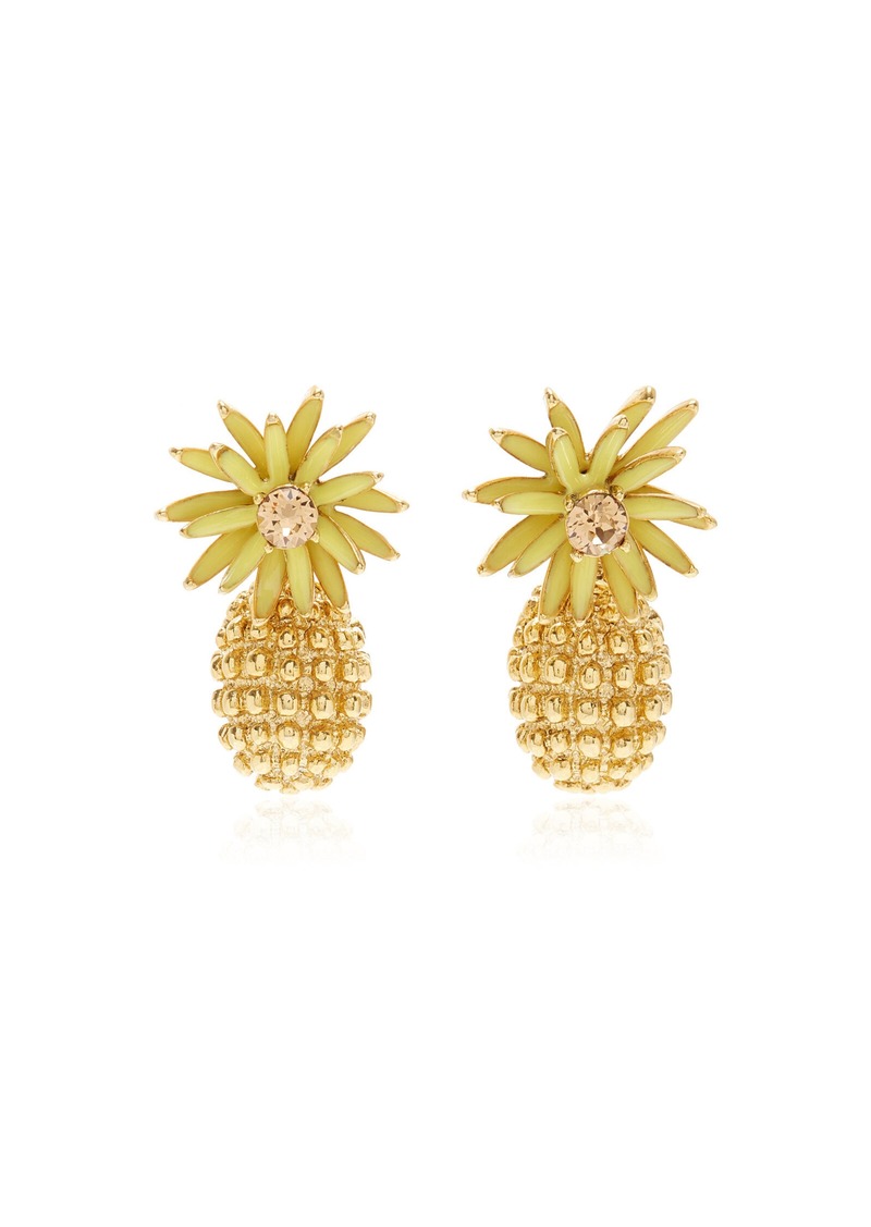 Oscar de la Renta - Flower & Cactus Crystal Drop Earrings - Yellow - OS - Moda Operandi - Gifts For Her