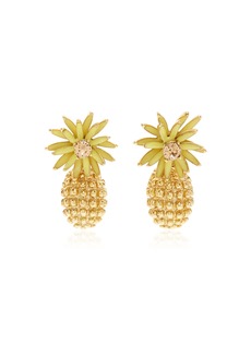 Oscar de la Renta - Flower & Cactus Crystal Drop Earrings - Yellow - OS - Moda Operandi - Gifts For Her