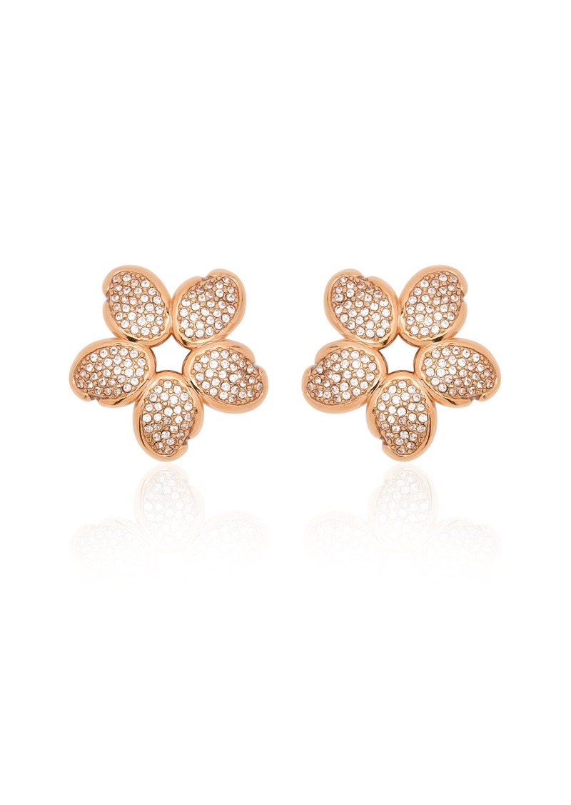 Oscar de la Renta - Flower Crystal Earrings - Neutral - OS - Moda Operandi - Gifts For Her