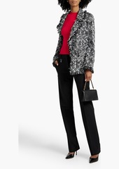 Oscar de la Renta - Frayed cotton-blend tweed blazer - Black - US 6