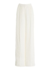 Oscar de la Renta - Fringed Fil Coupe Wide-Leg Pants - Blue - US 8 - Moda Operandi