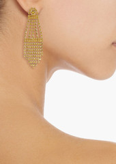 Oscar de la Renta - Fringed gold-tone crystal earrings - Yellow - OneSize