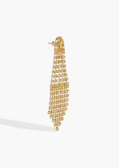 Oscar de la Renta - Fringed gold-tone crystal earrings - Yellow - OneSize