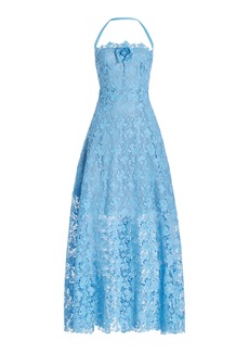 Oscar de la Renta - Gardenia Guipure-Lace Maxi Dress - Blue - US 10 - Moda Operandi